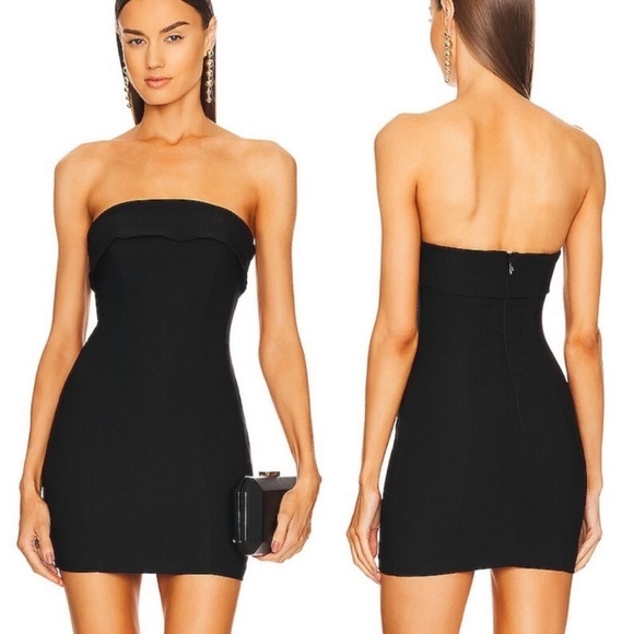Michael Costello x REVOLVE Sadie Mini Dress‎ in Black Sz M NEW - Picture 1 of 13
